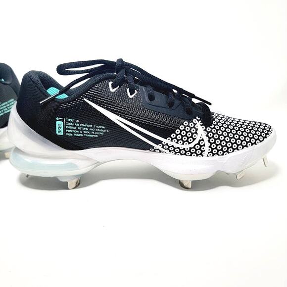 Nike Force Zoom Trout 7 Black White Mens‎ Baseball Cleats CQ7224-005 Size 7 NWOB